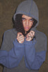 WAFFLE MEXICAN HOODIE -CHARCOAL × BLUE-